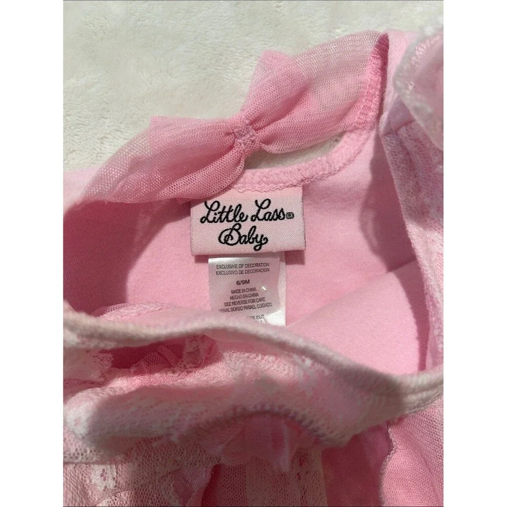 Pink coquette girls Lace one piece outfit